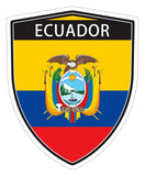 Ecuador flag Shield shape decal car bumper window sticker set of 2,  SH018