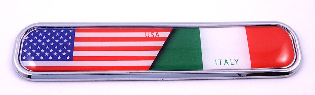 USA/Italy Italia Flag Chrome Emblem 3D auto Decal Sticker car Bike Boat 5.3
