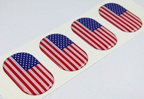 USA midi domed decals American flag 4 emblems 1.5