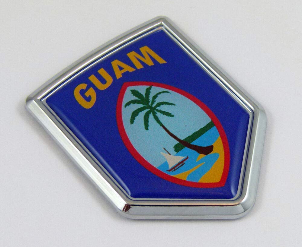 Guam flag Decal Car Chrome Emblem Sticker badge United States island