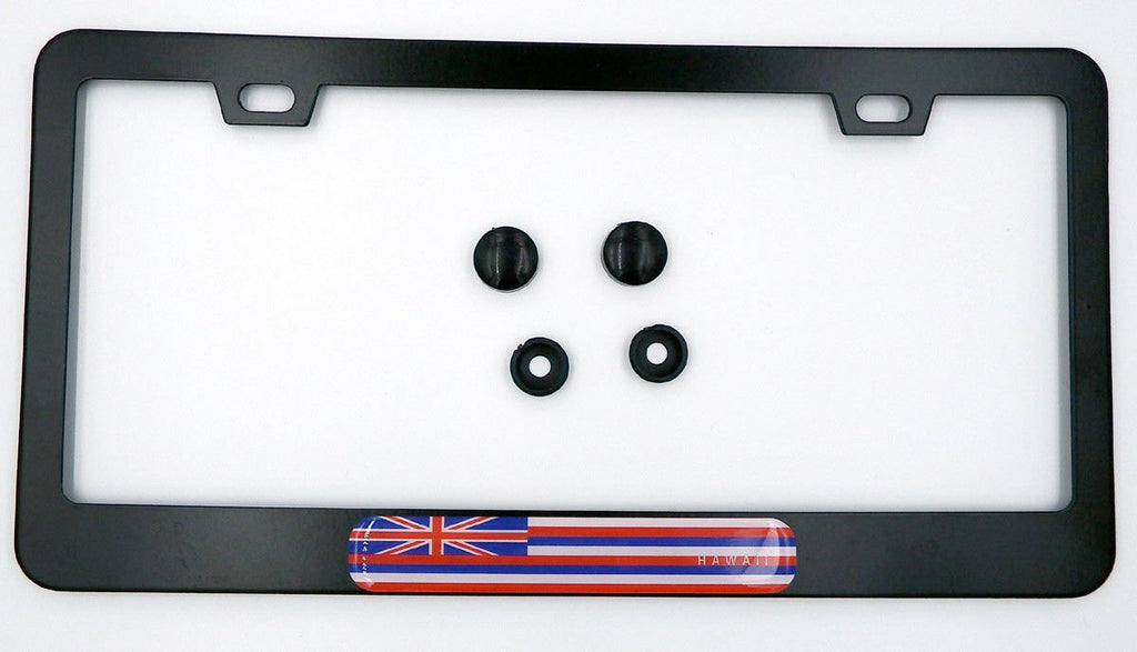 Hawaii Flag Metal Black Aluminium Car License Plate Frame Holder