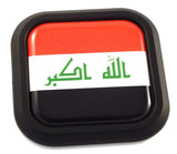 Iraq Lion Flag Square Black rim Emblem Car 3D Decal Badge Hood Bumper sticker 2"