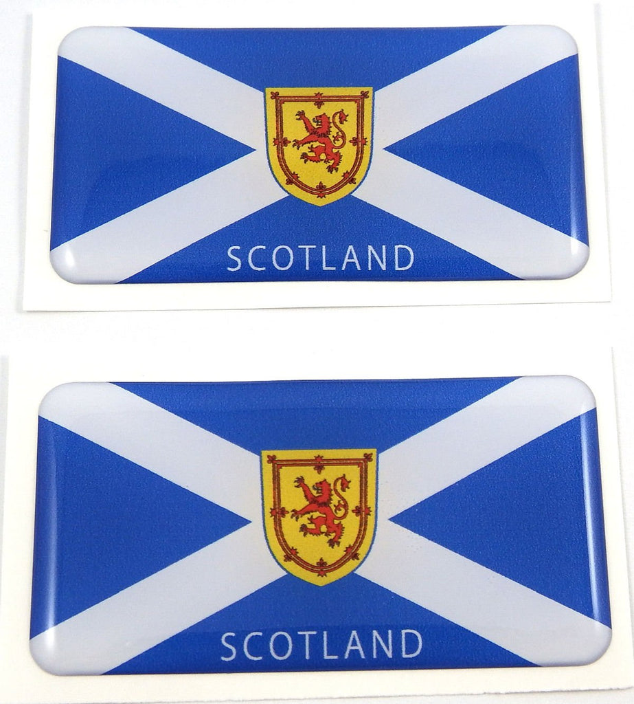 Scotland Scottish Flag Domed Decal 3D Sticker Emblem 2.6" Set of 2 Decals