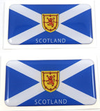 Scotland Scottish Flag Domed Decal 3D Sticker Emblem 2.6" Set of 2 Decals