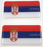 Serbia Serbian Flag Domed Decal 3D Sticker Emblem 2.6" Set of 2 Decals