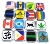 Somalia Flag Square Chrome rim Emblem Car 3D Decal Badge Hood Bumper sticker 2"